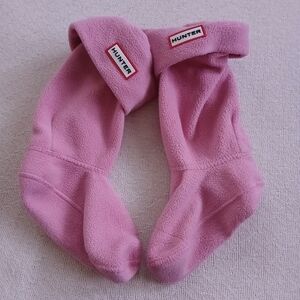 hunter ♡ fleece tall boot socks kids large 1, 2 ,3 pink winter snow boots
